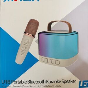 U16 Portable Bluetooth Karaoke Speaker - Blue and Pink